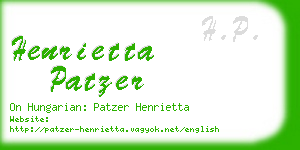 henrietta patzer business card